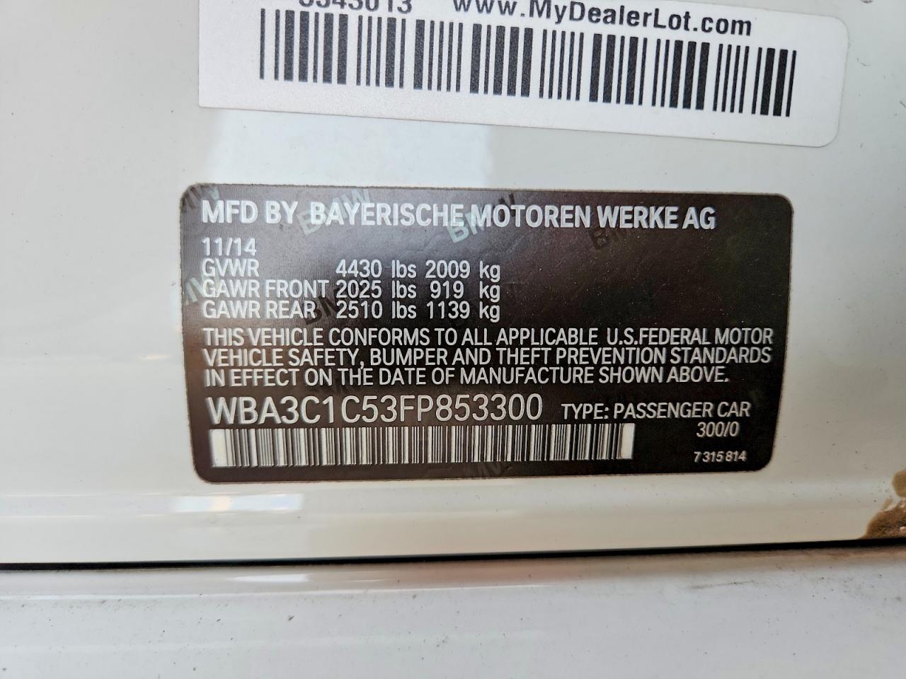 2015 BMW 328 I SULEV photo 23