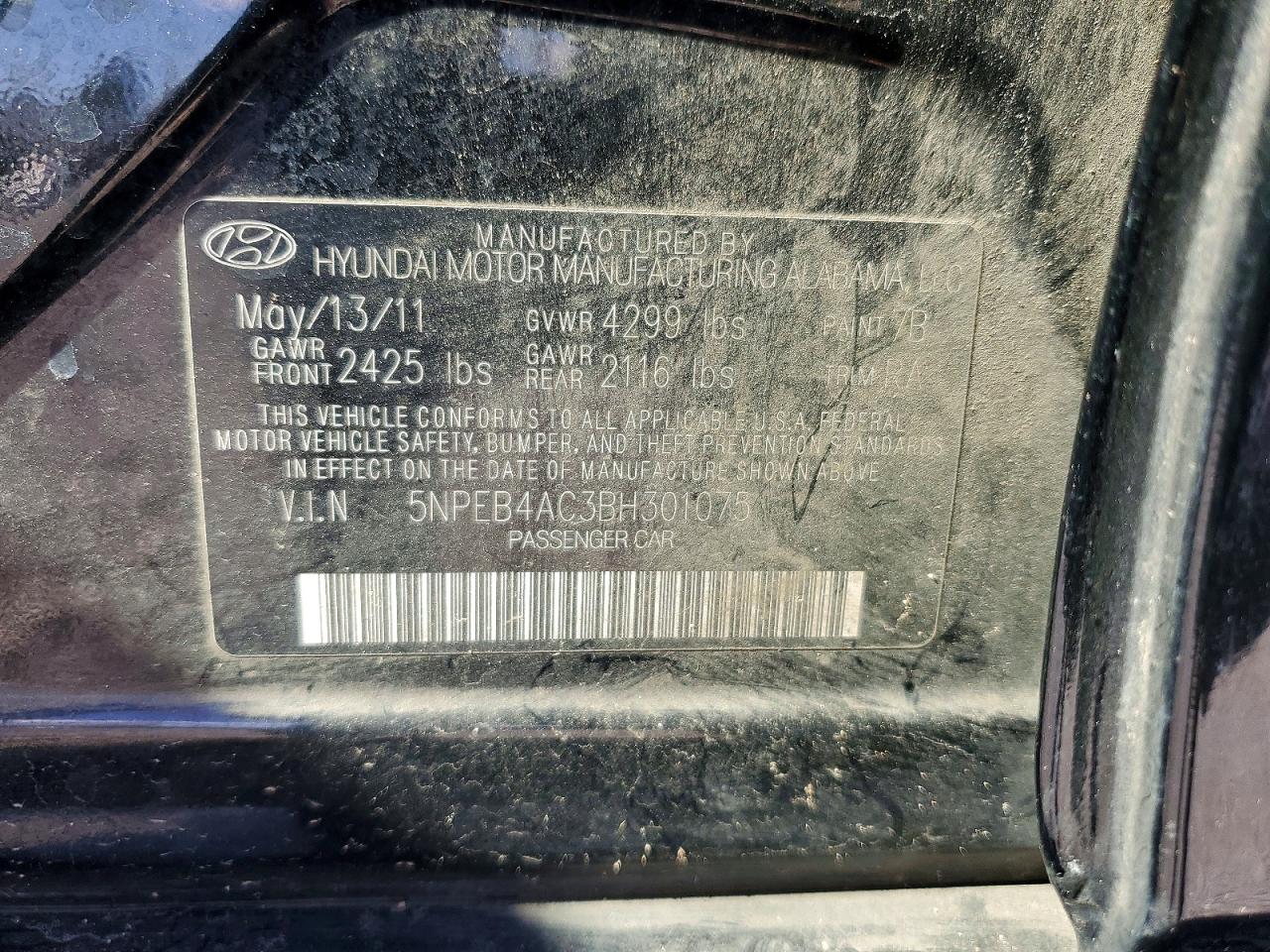 2011 HYUNDAI SONATA GLS photo 23