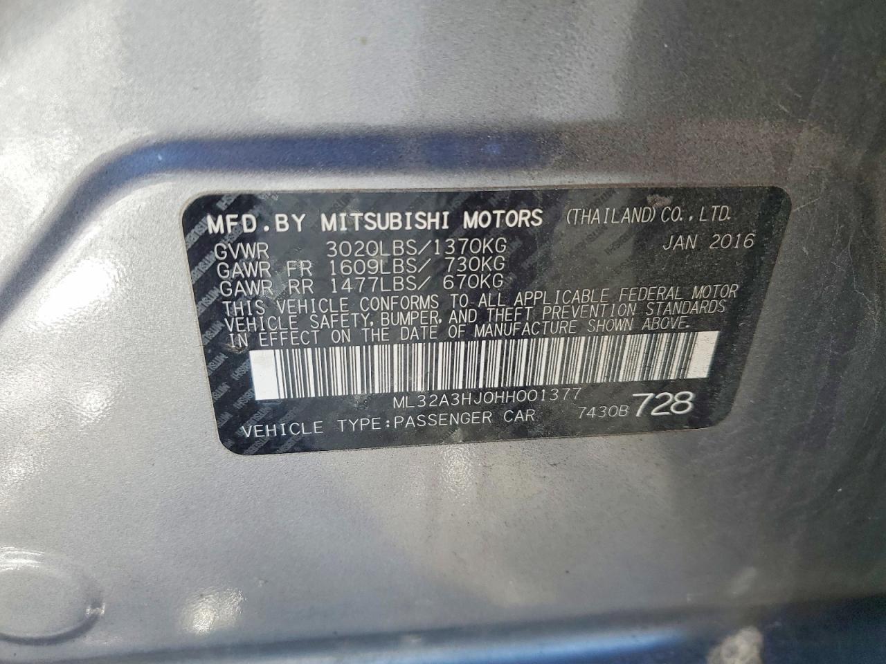 2017 MITSUBISHI MIRAGE ES photo 12
