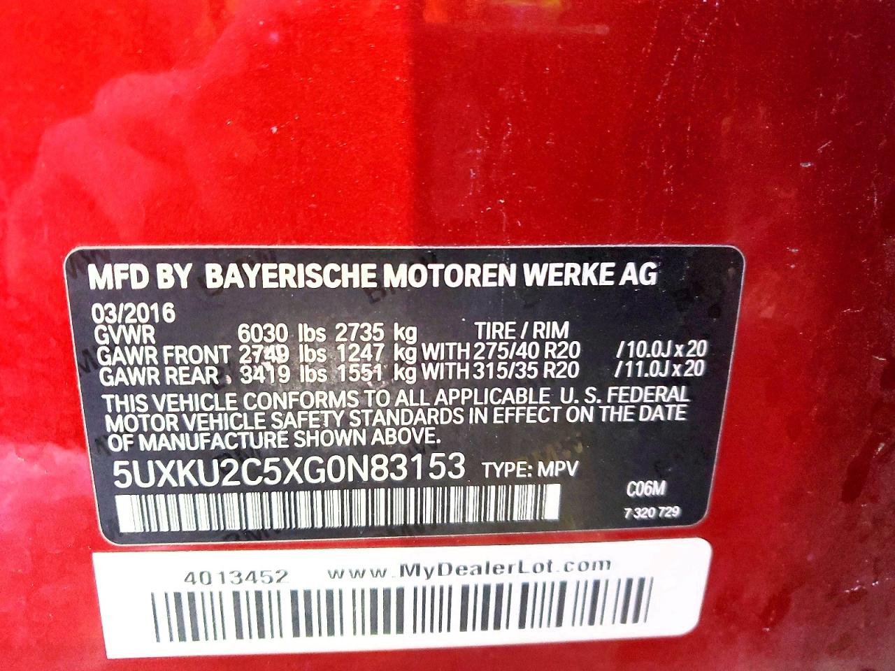 2016 BMW X6 XDRIVE35I photo 37