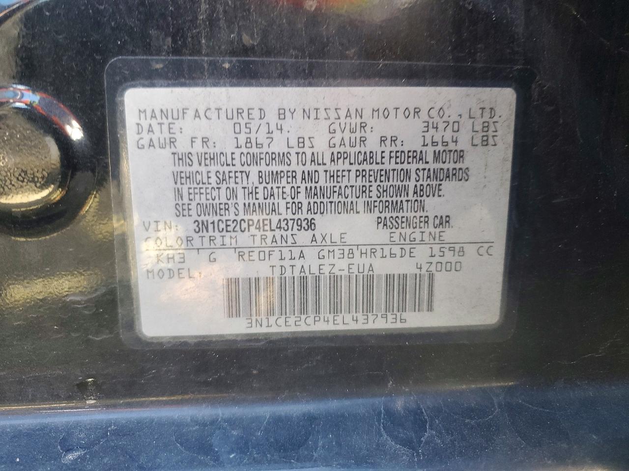 2014 NISSAN VERSA NOTE S photo 34