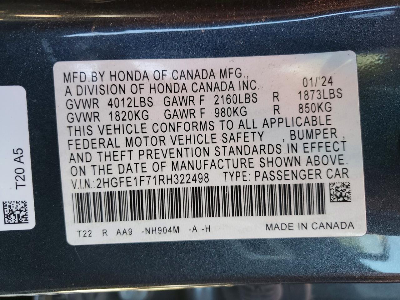 2024 HONDA CIVIC EX photo 23