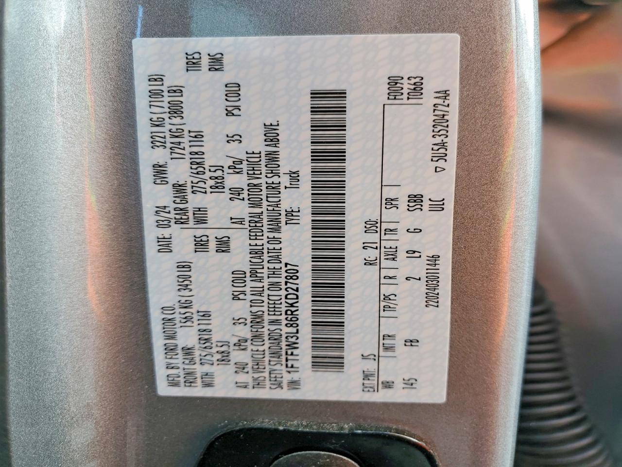 2024 FORD F150 XLT photo 23
