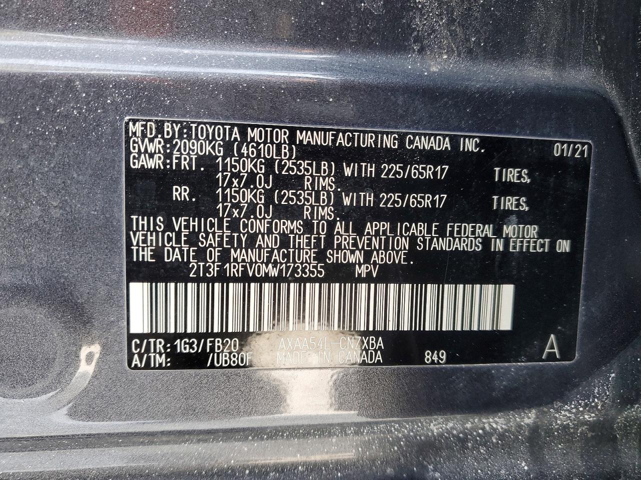 2021 TOYOTA RAV4 LE photo 25