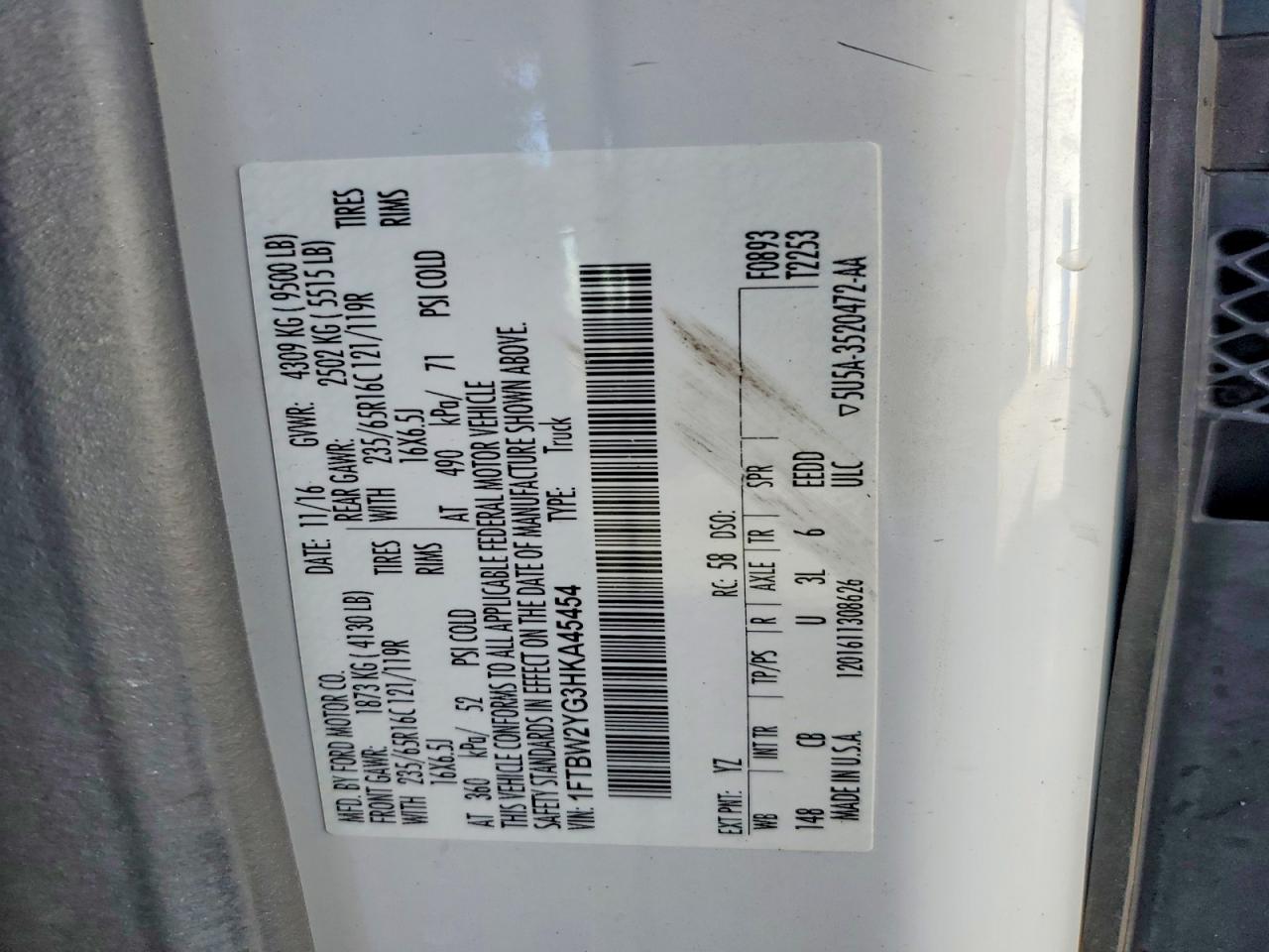 2017 FORD TRANSIT T-350 photo 25