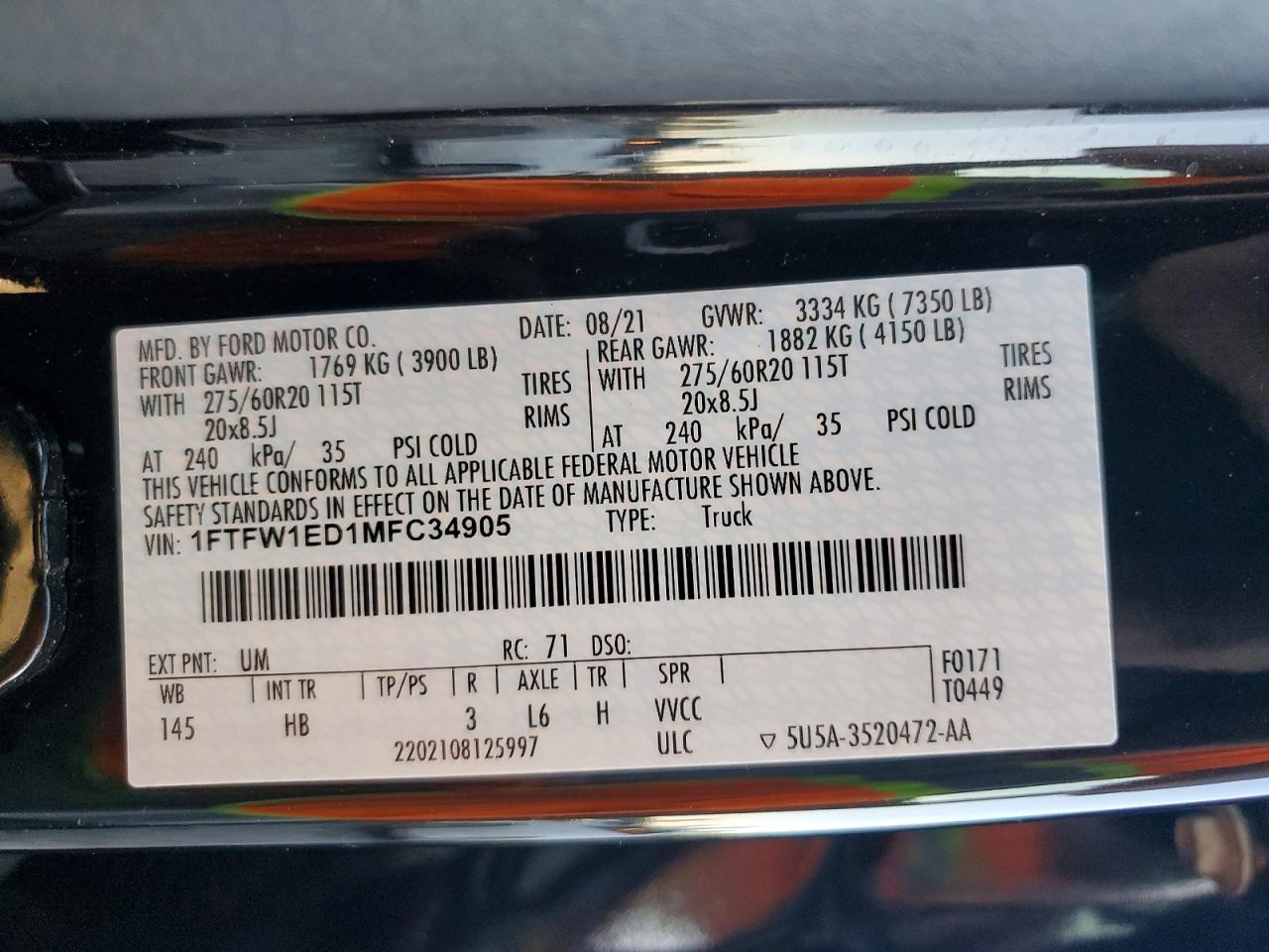 2021 FORD F150 SUPERCREW photo 25