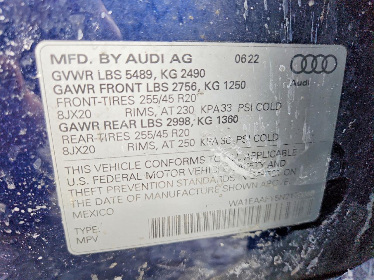 2022 AUDI Q5 PREMIUM PLUS 45 photo 37
