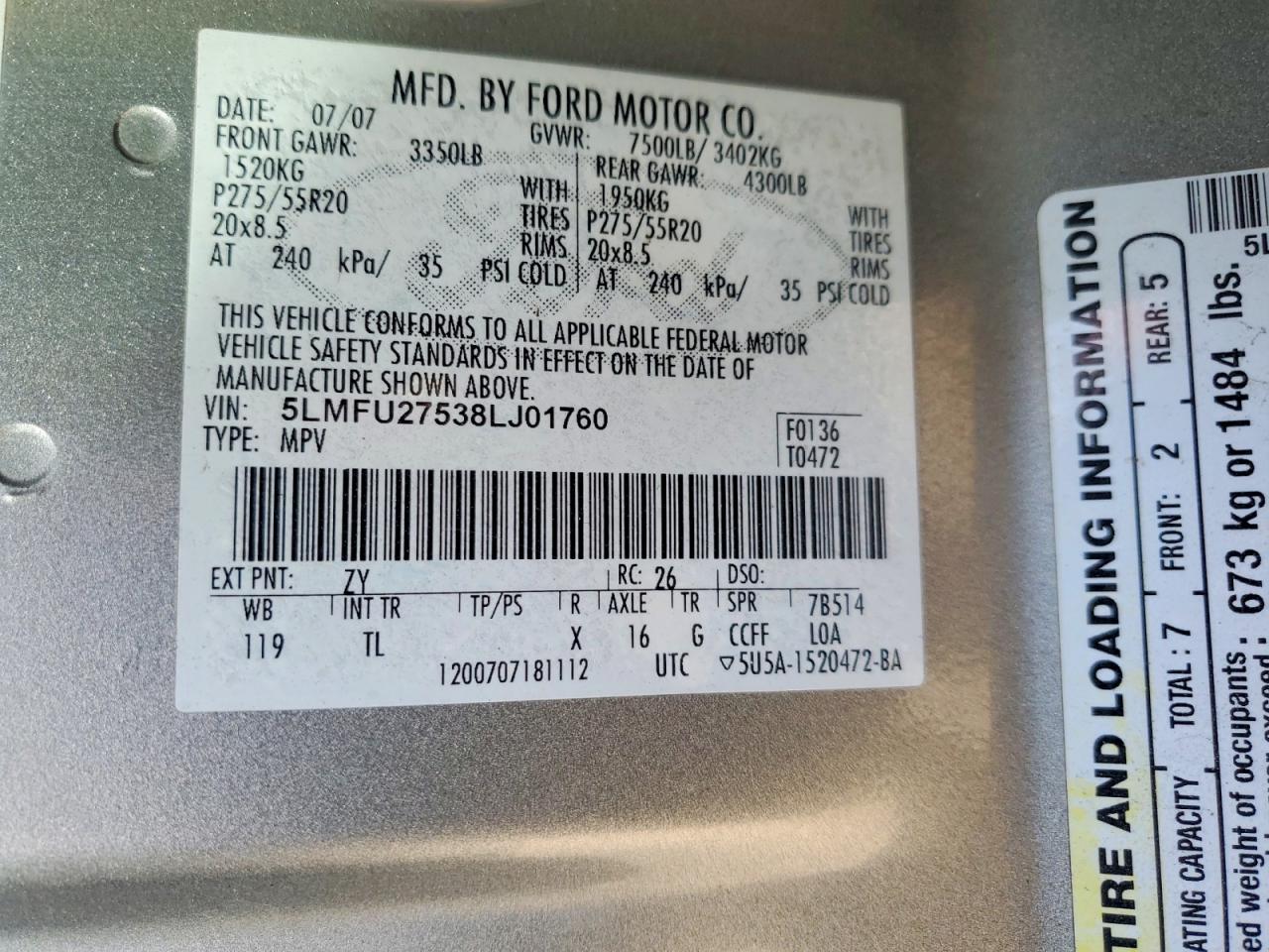 2008 LINCOLN NAVIGATOR photo 13
