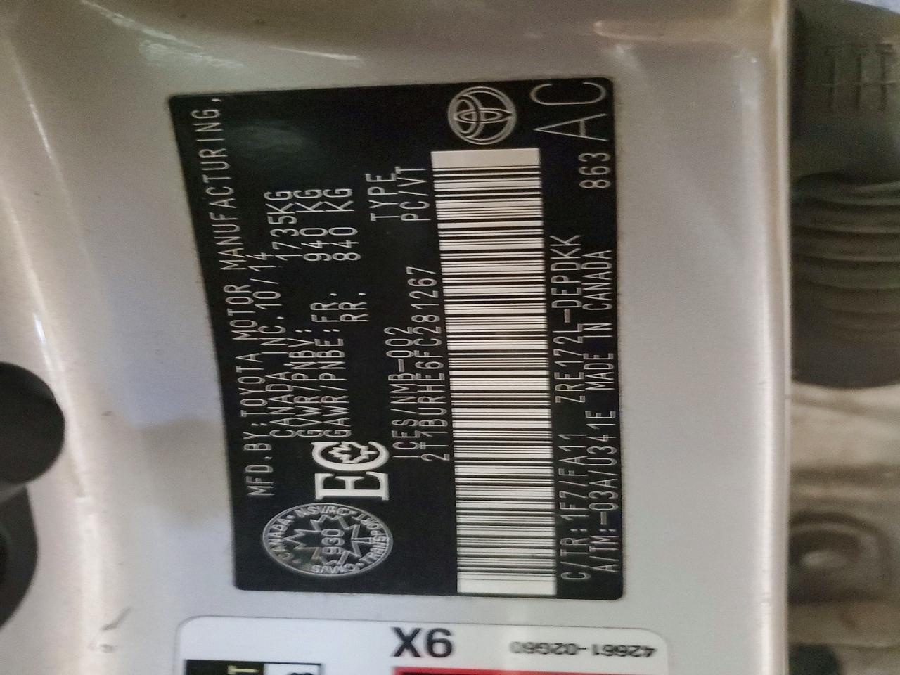2015 TOYOTA COROLLA L photo 34