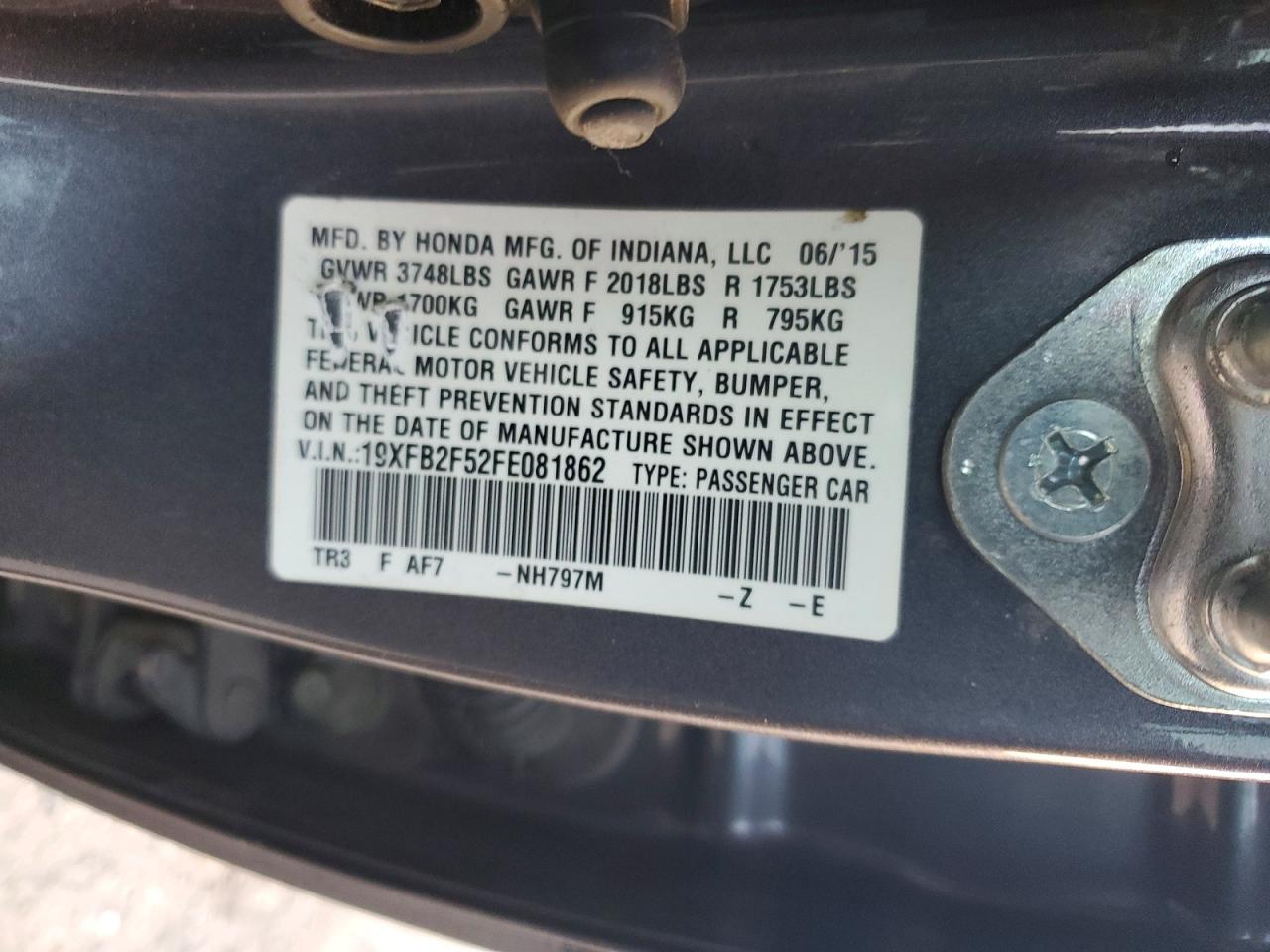 2015 HONDA CIVIC LX photo 23
