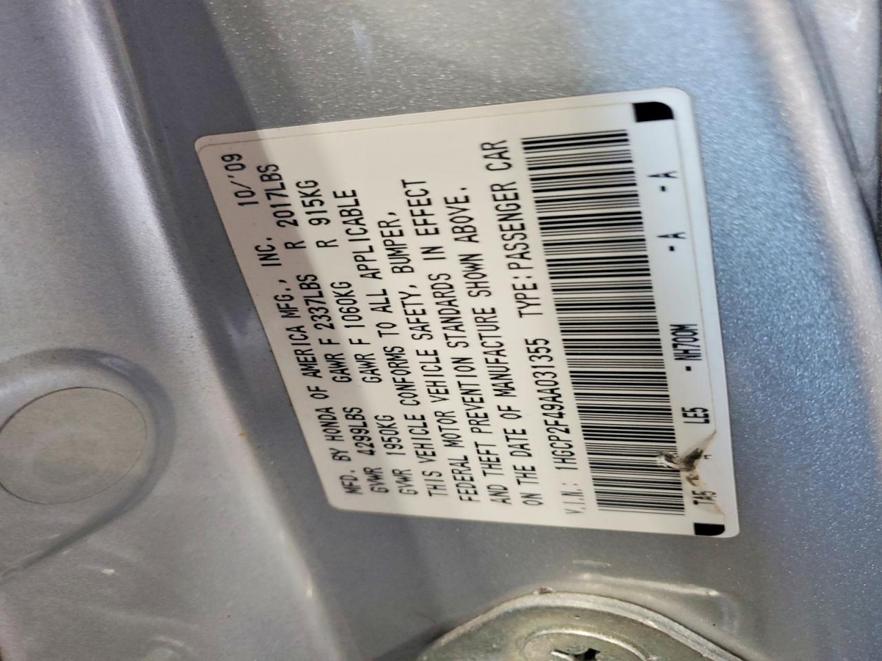 2010 HONDA ACCORD LXP photo 23