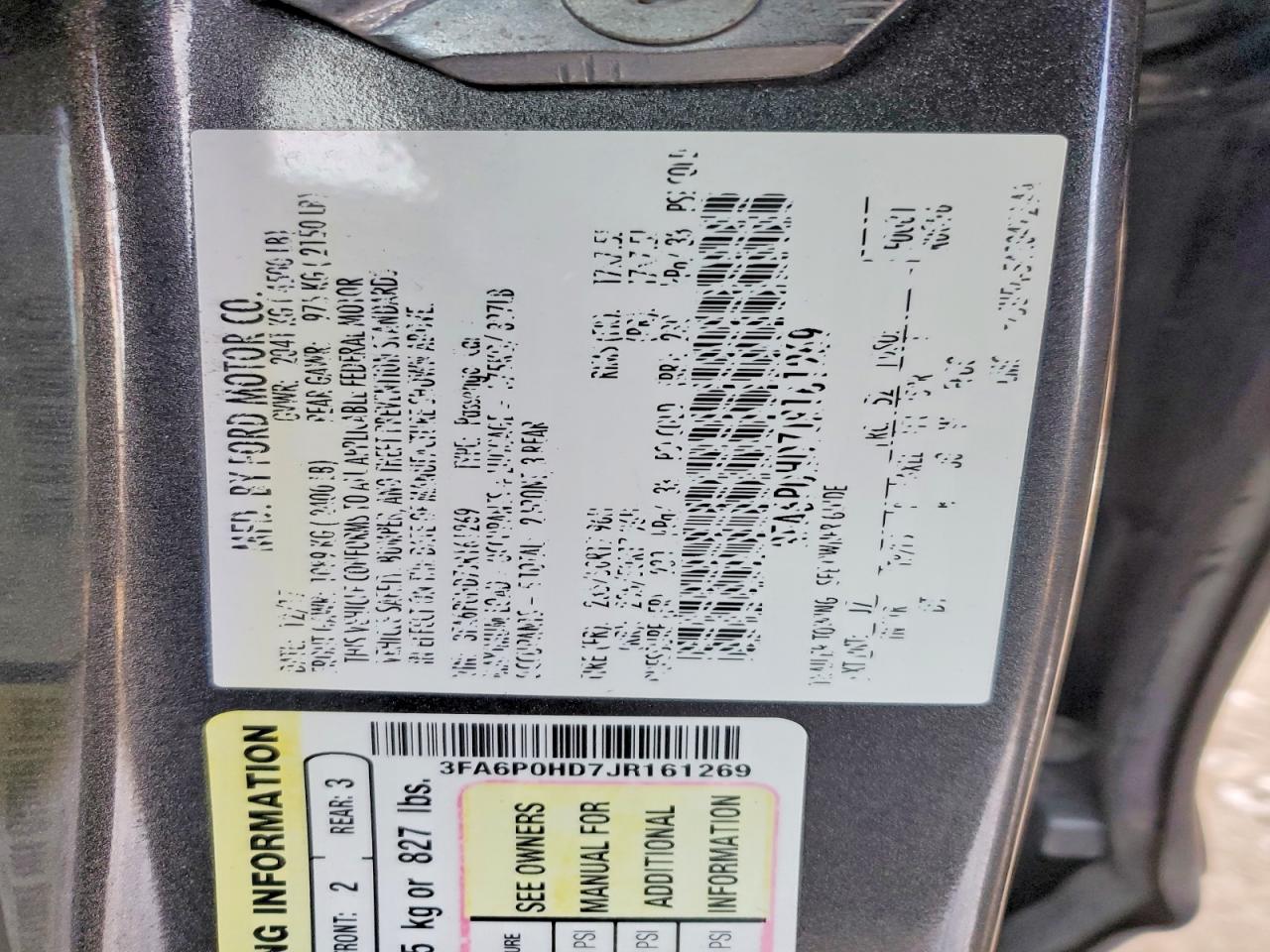 2018 FORD FUSION SE photo 13