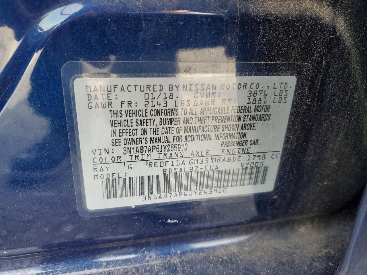 2018 NISSAN SENTRA S photo 12