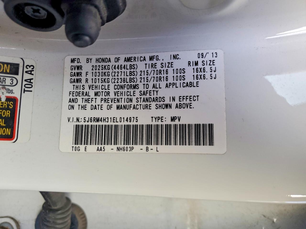 2014 HONDA CR-V LX photo 13