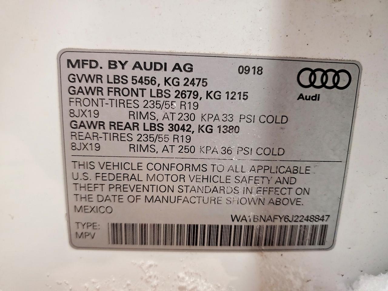 2018 AUDI Q5 PREMIUM PLUS photo 12