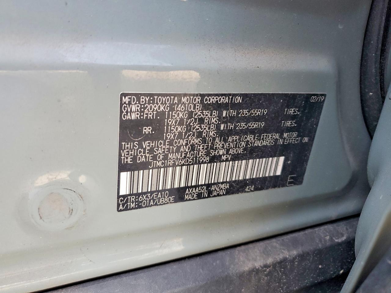 2019 TOYOTA RAV4 XLE PREMIUM photo 37