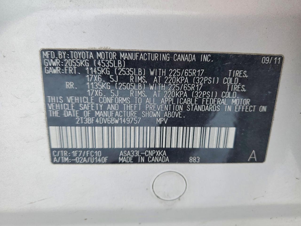 2011 TOYOTA RAV4 photo 13