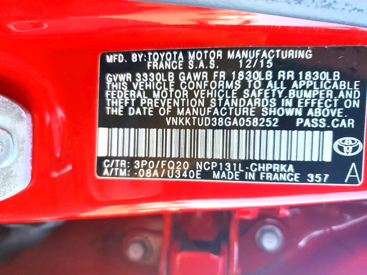 2016 TOYOTA YARIS 5-DOOR L photo 37