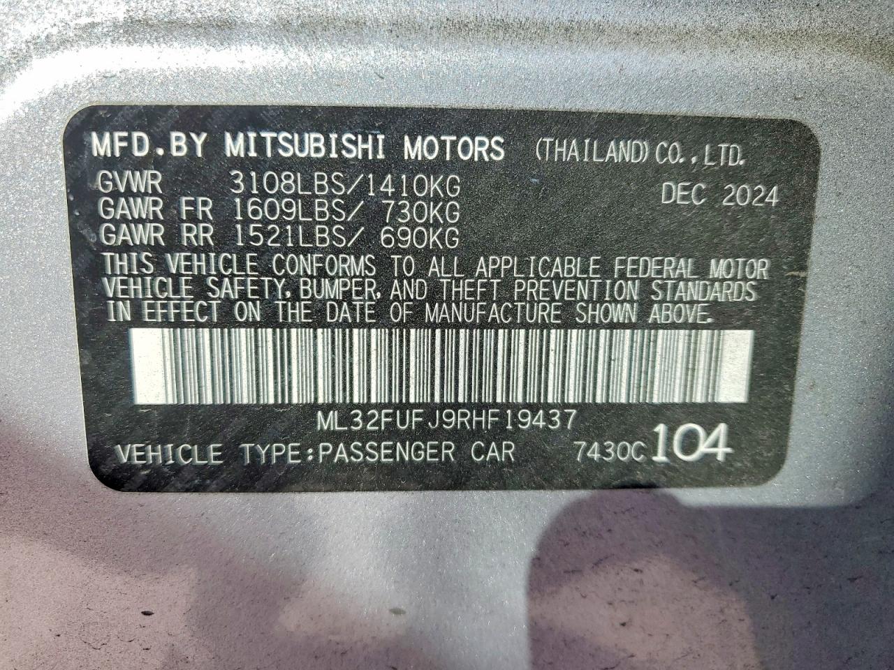 2024 MITSUBISHI MIRAGE G4 ES photo 23