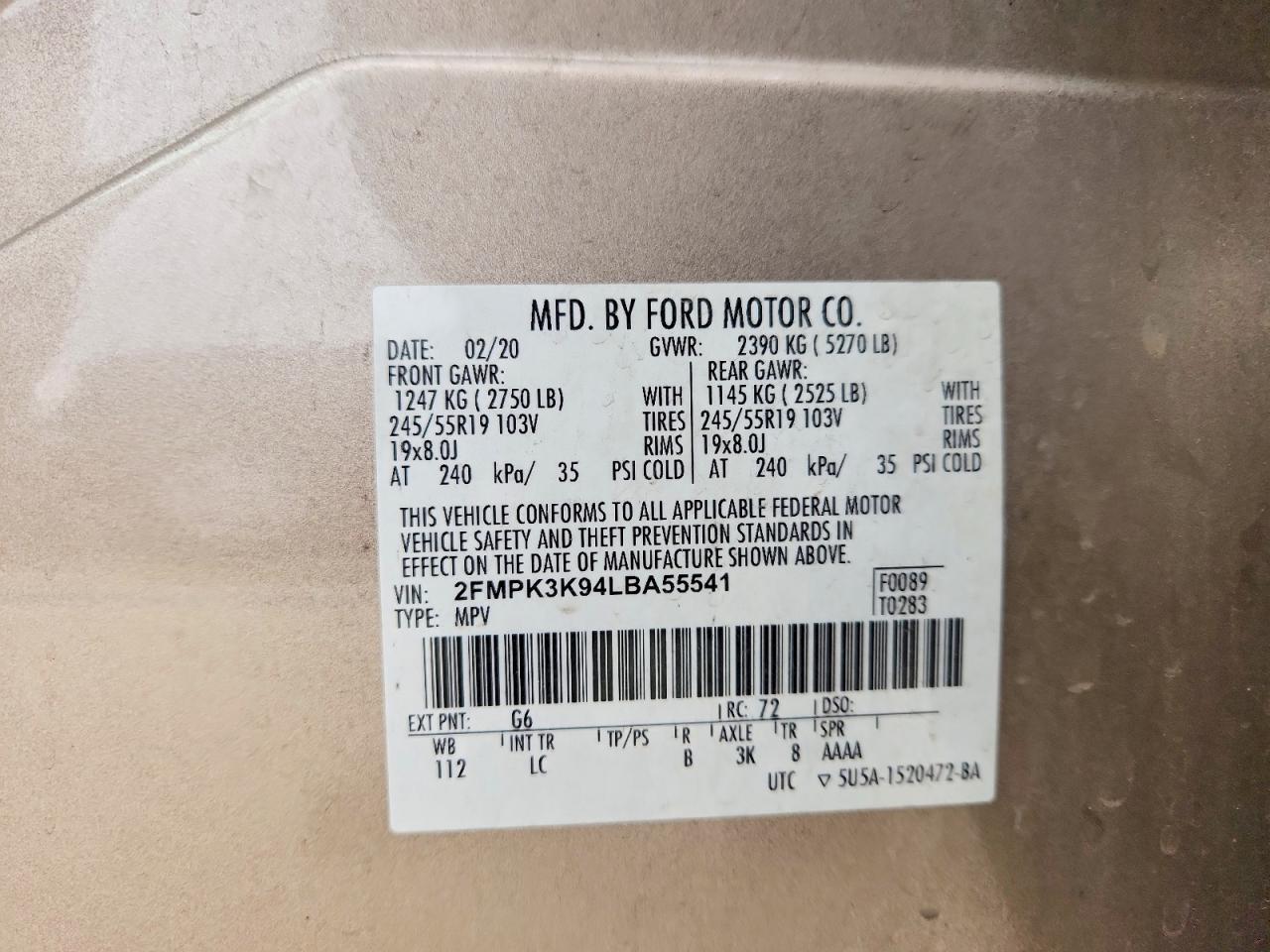 2020 FORD EDGE TITANIUM photo 40