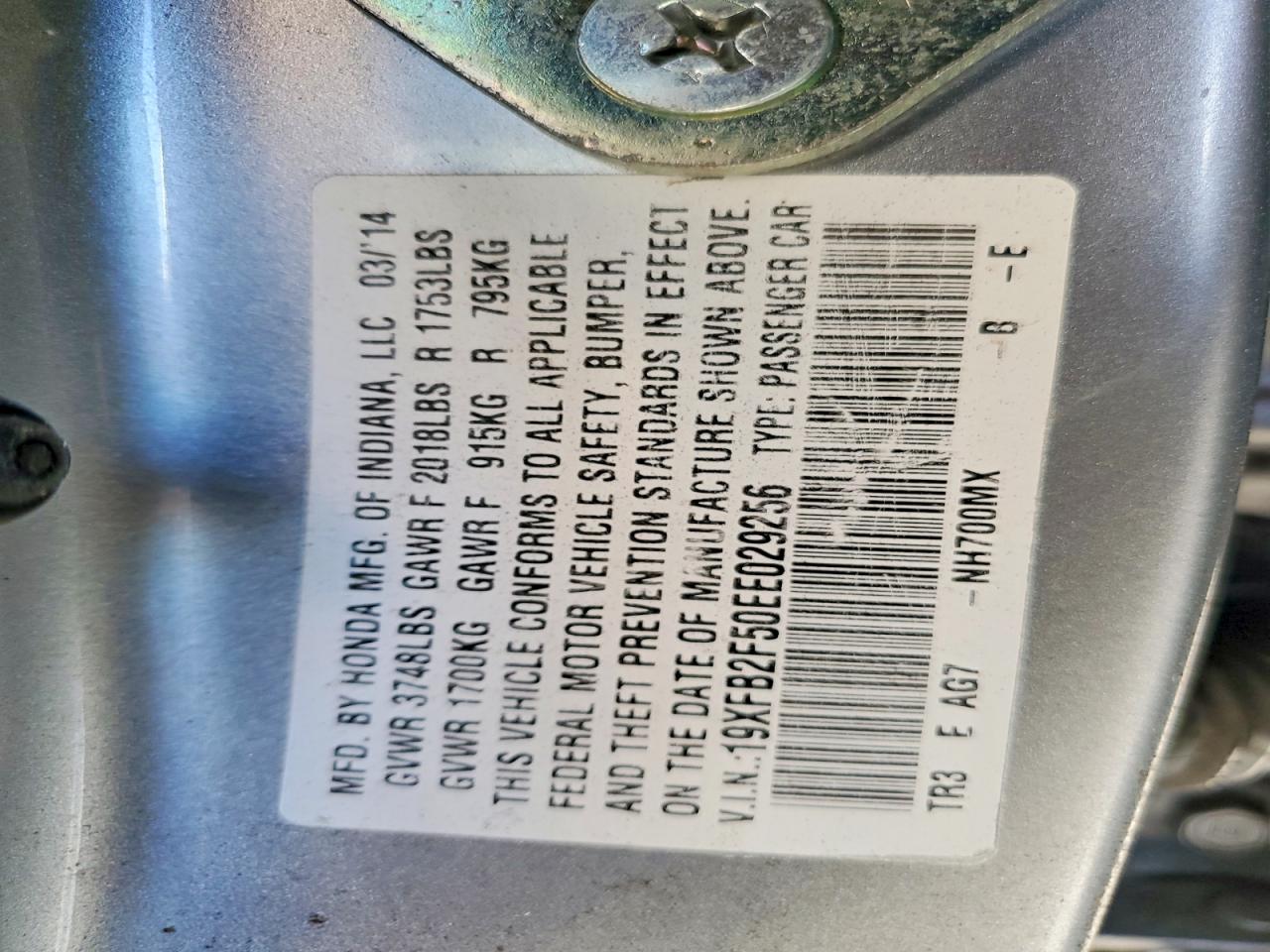 2014 HONDA CIVIC LX photo 23