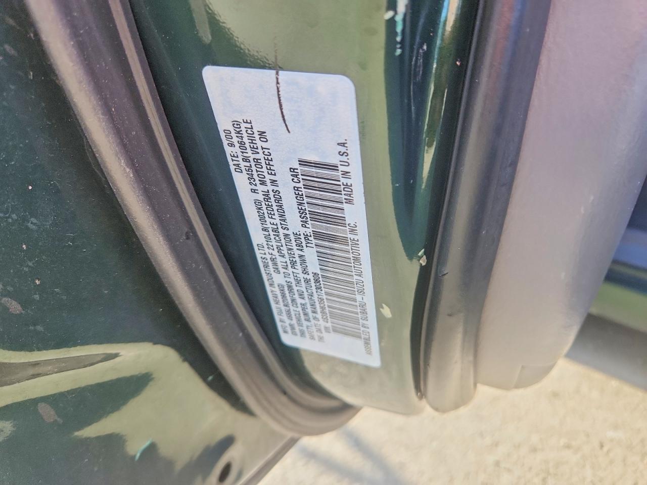 2001 SUBARU LEGACY L photo 14
