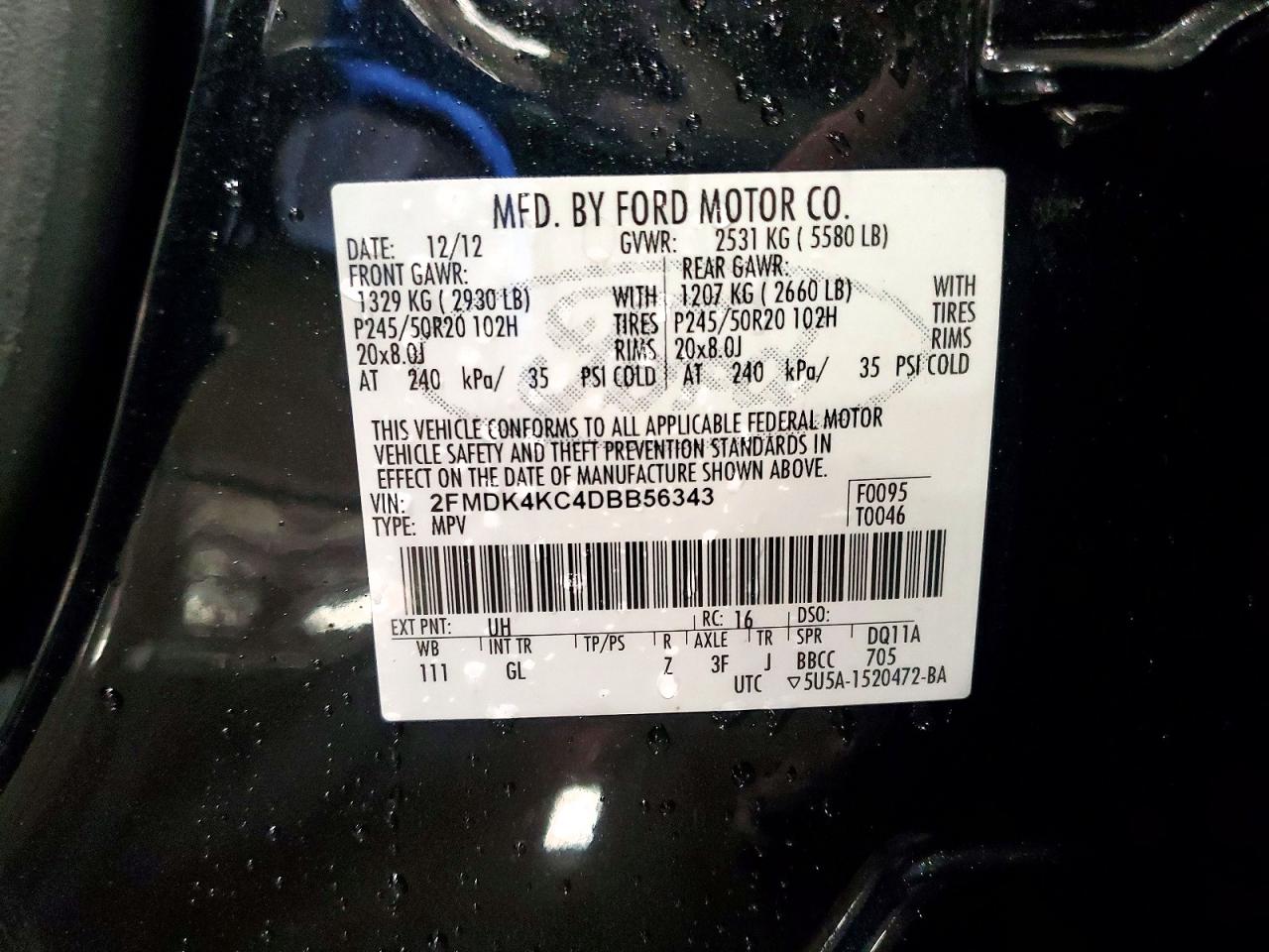 2013 FORD EDGE LIMITED photo 23