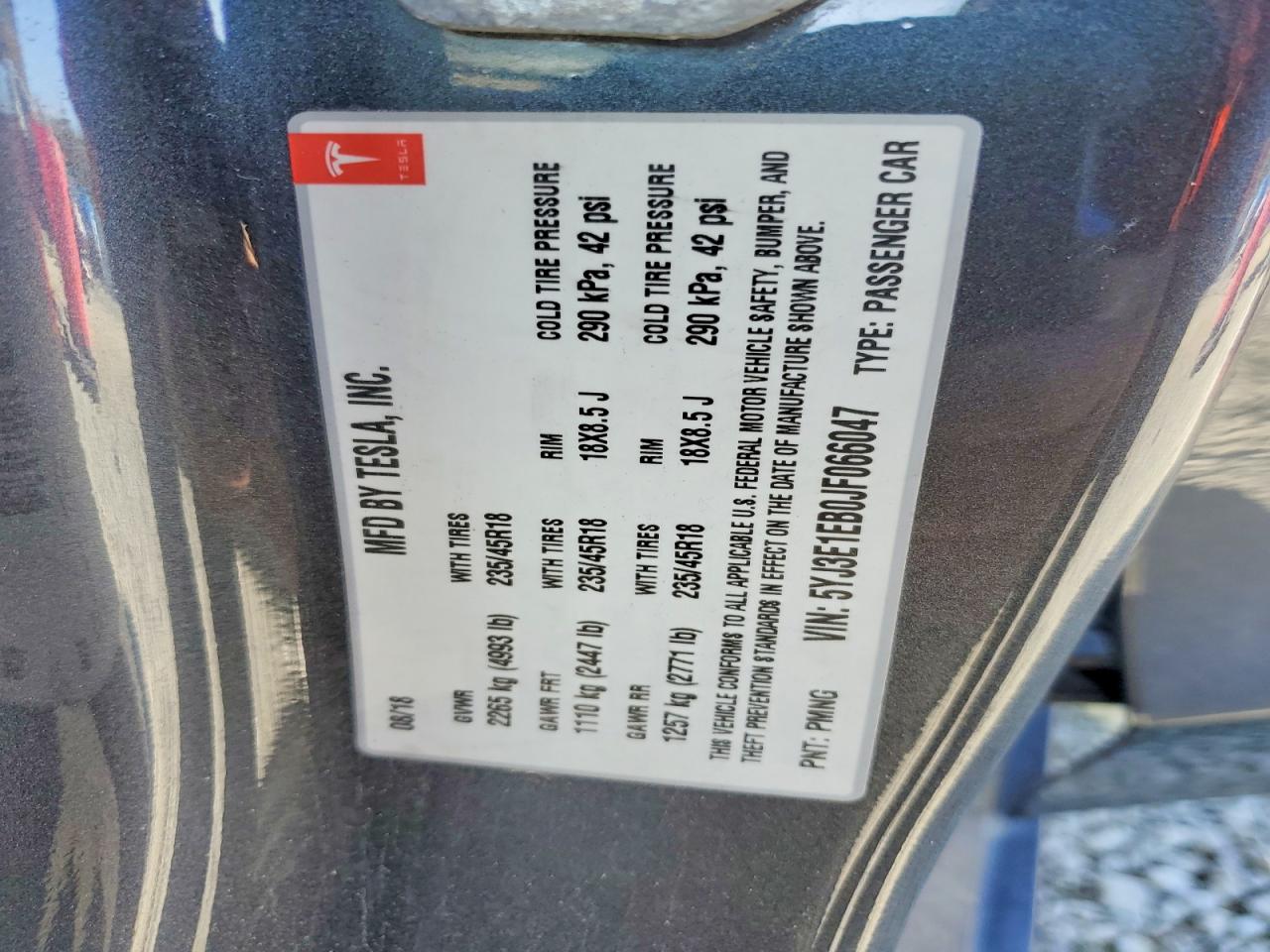 2018 TESLA MODEL 3 photo 13