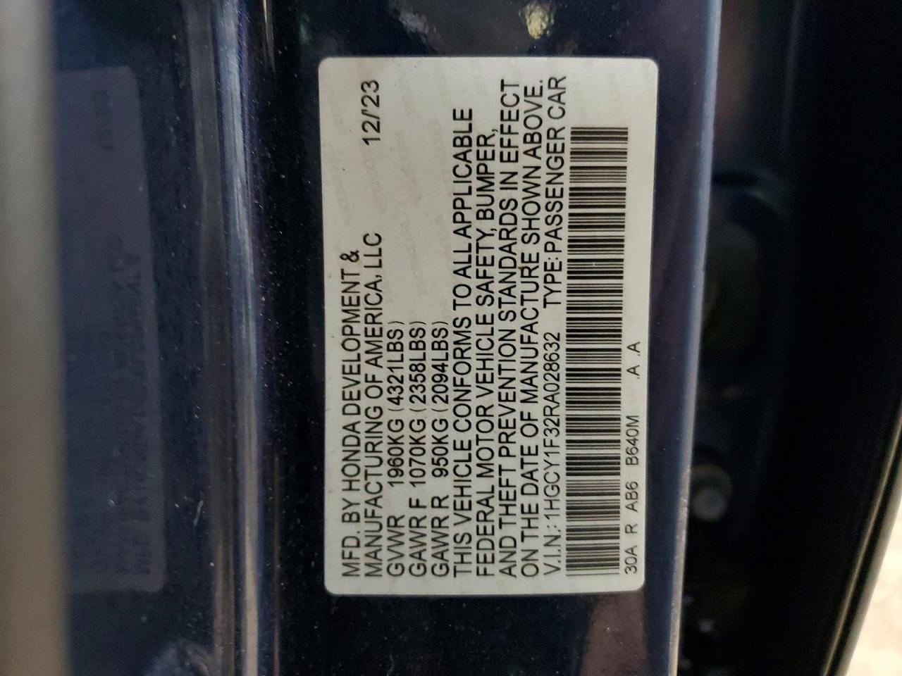 2024 HONDA ACCORD EX photo 23