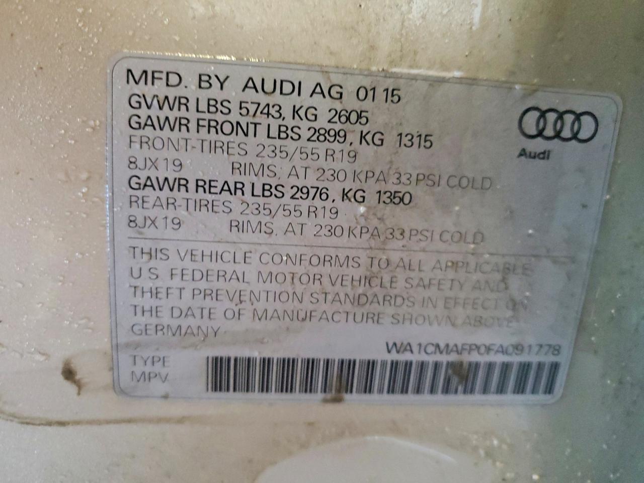 2015 AUDI Q5 TDI PREMIUM PLUS photo 37