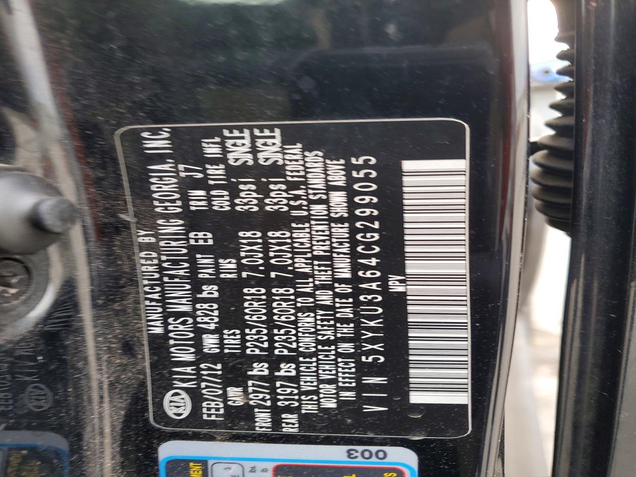 2012 KIA SORENTO EX photo 23