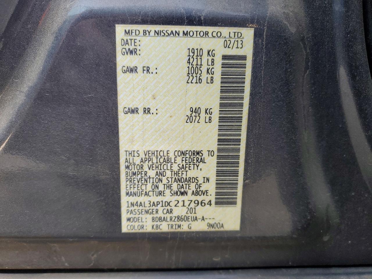 2013 NISSAN ALTIMA 2.5 photo 12