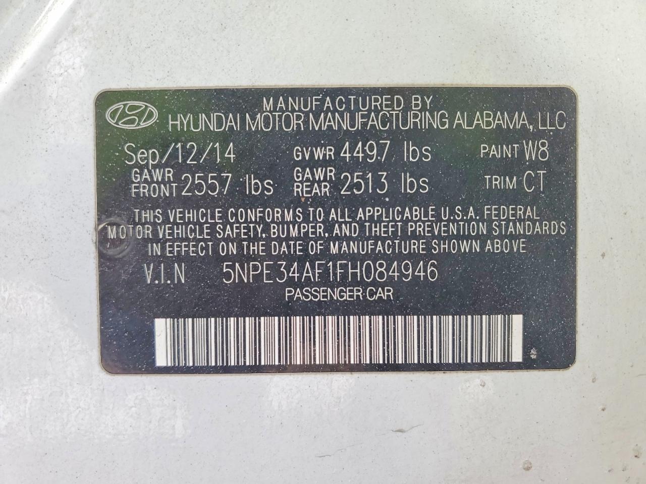 2015 HYUNDAI SONATA SPORT photo 23