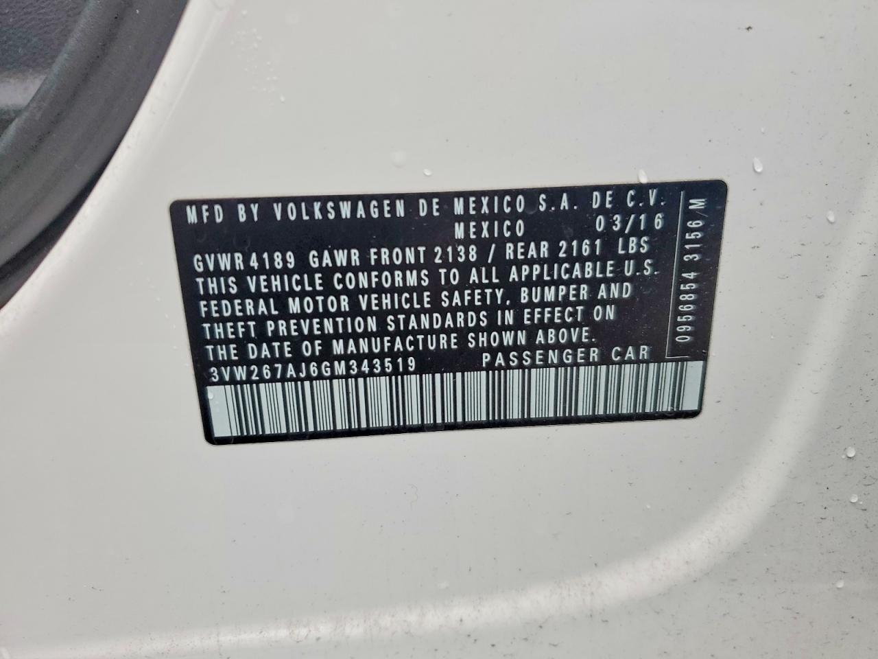 2016 VOLKSWAGEN JETTA S photo 12