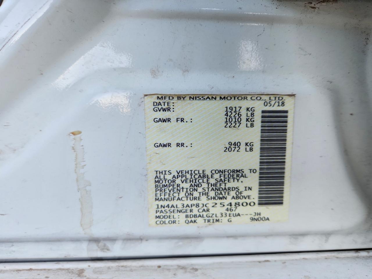 2018 NISSAN ALTIMA 2.5 photo 34