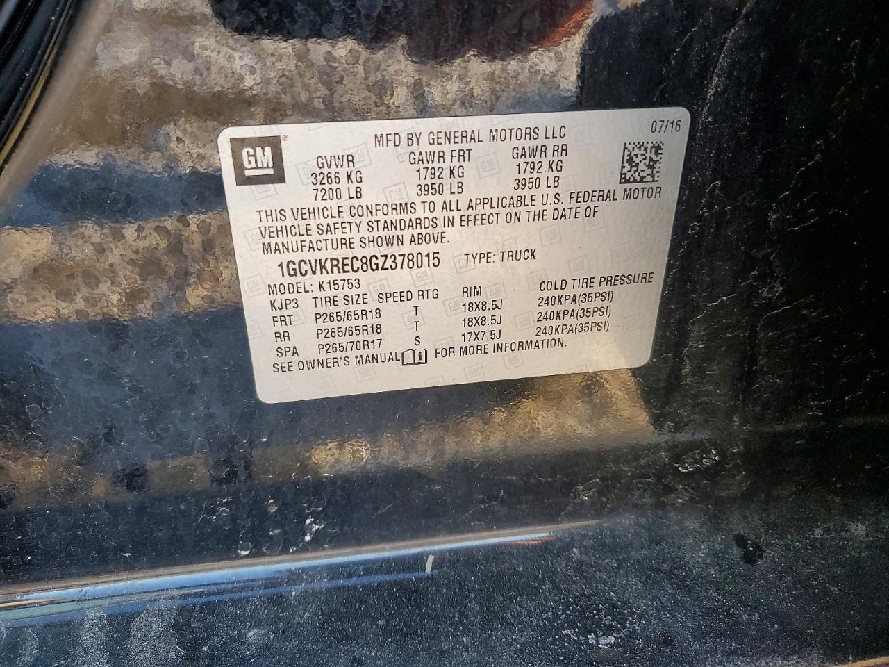 2016 CHEVROLET SILVERADO K1500 LT photo 12