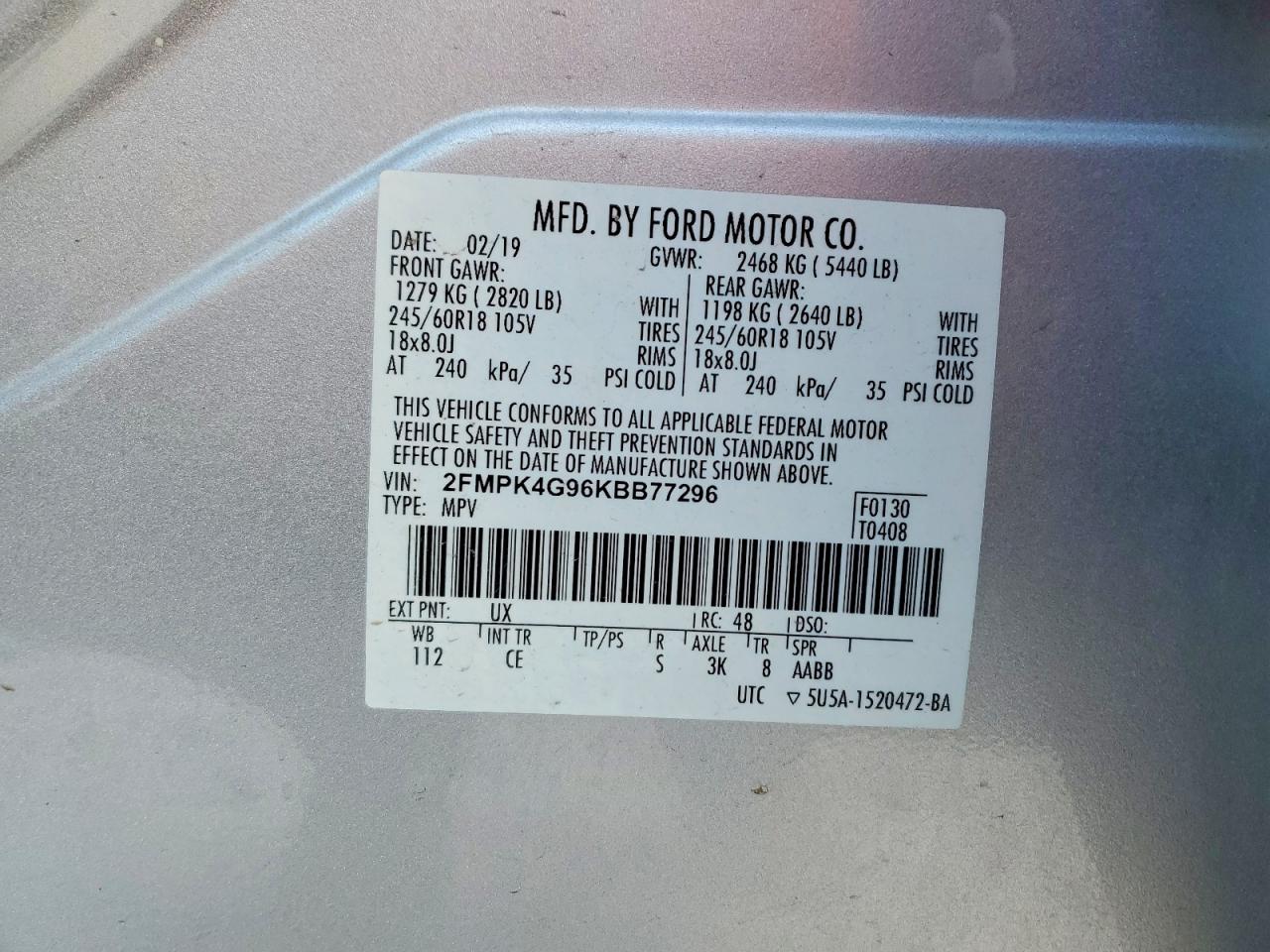 2019 FORD EDGE SE photo 13