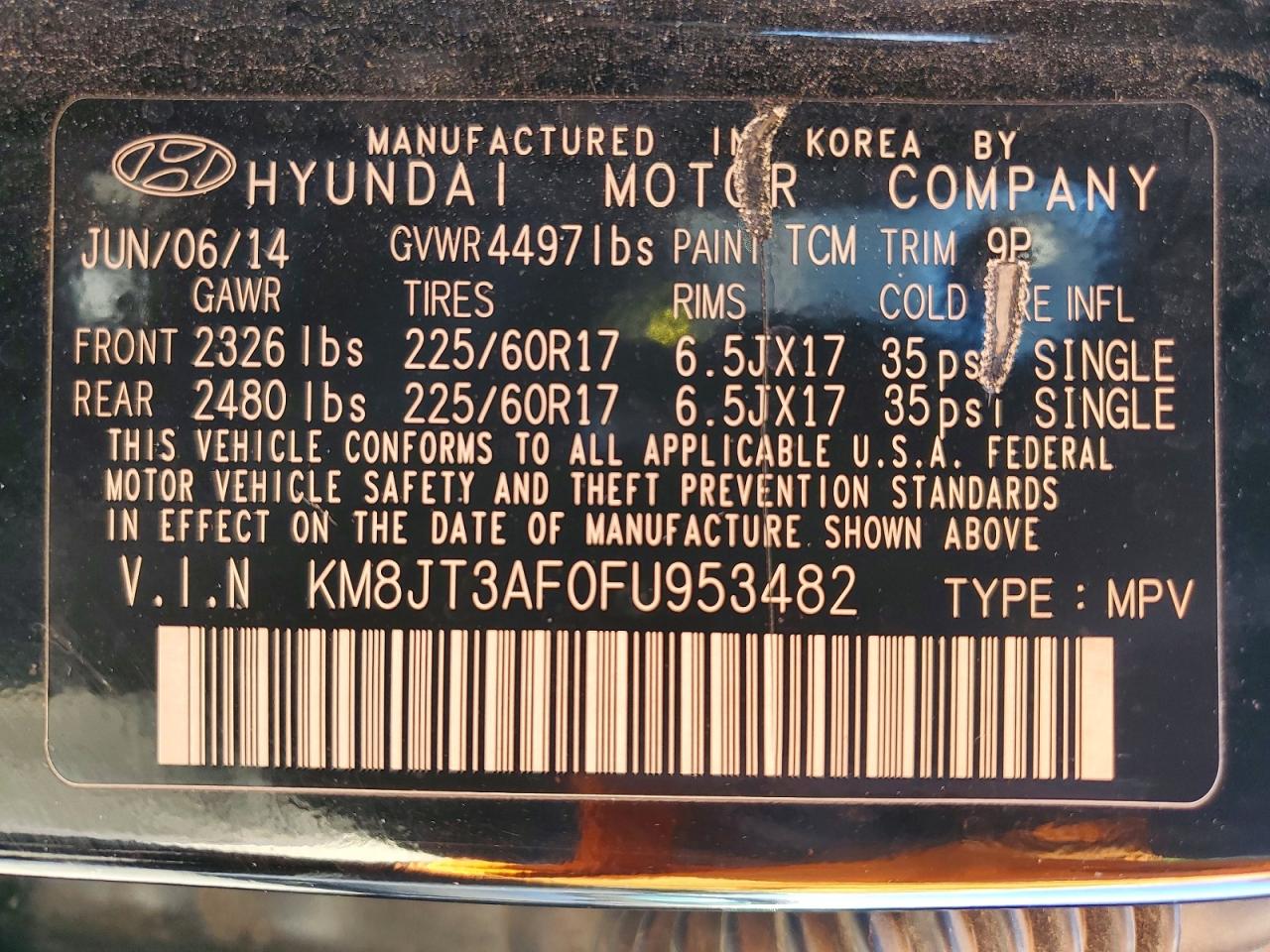 2015 HYUNDAI TUCSON GLS photo 13