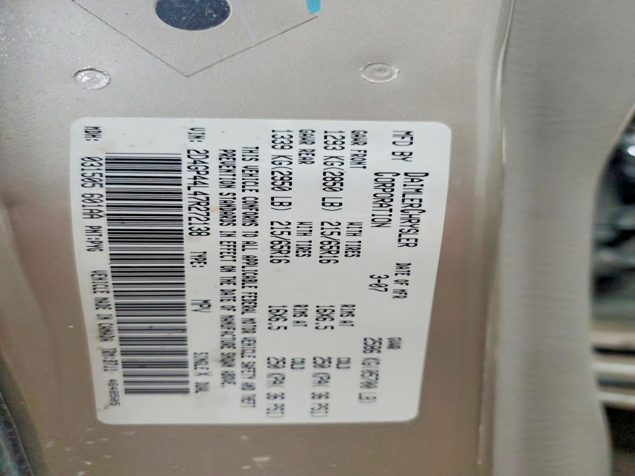 2007 DODGE GRAND CARAVAN SXT photo 37