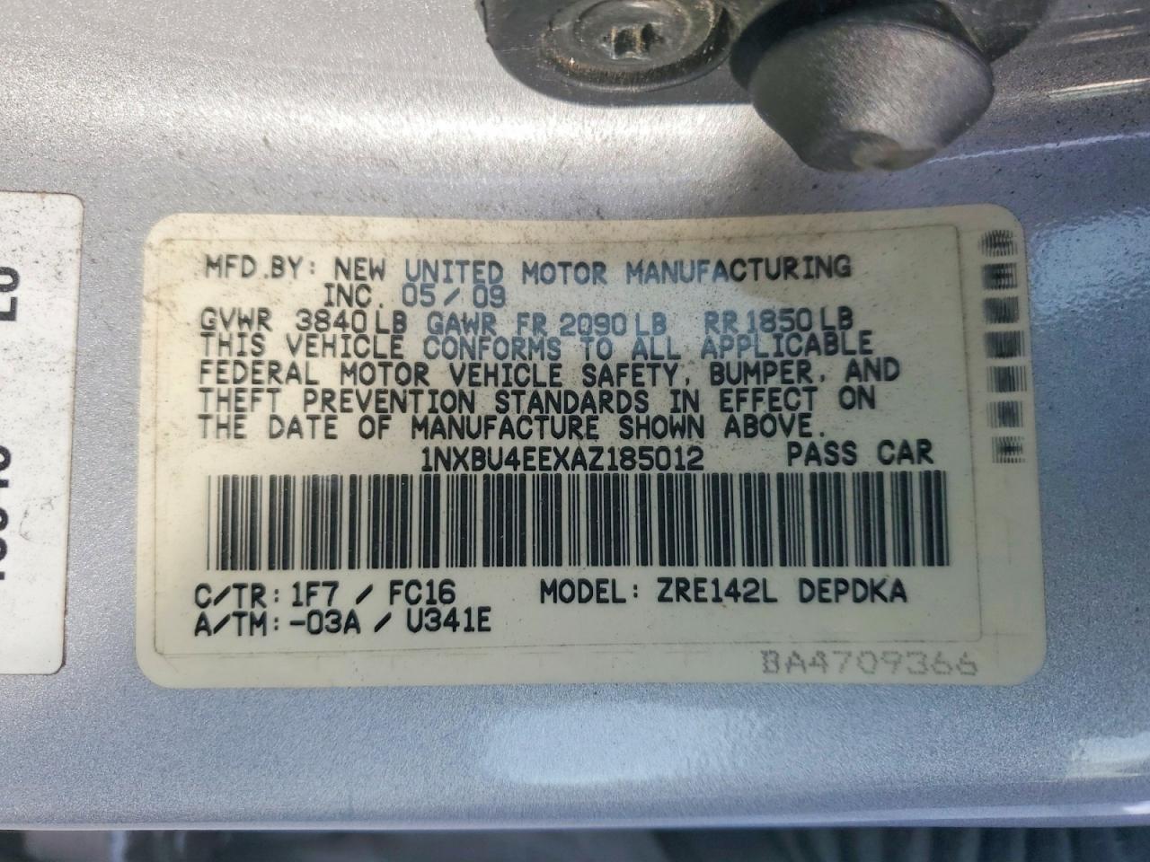 2010 TOYOTA COROLLA BASE photo 23
