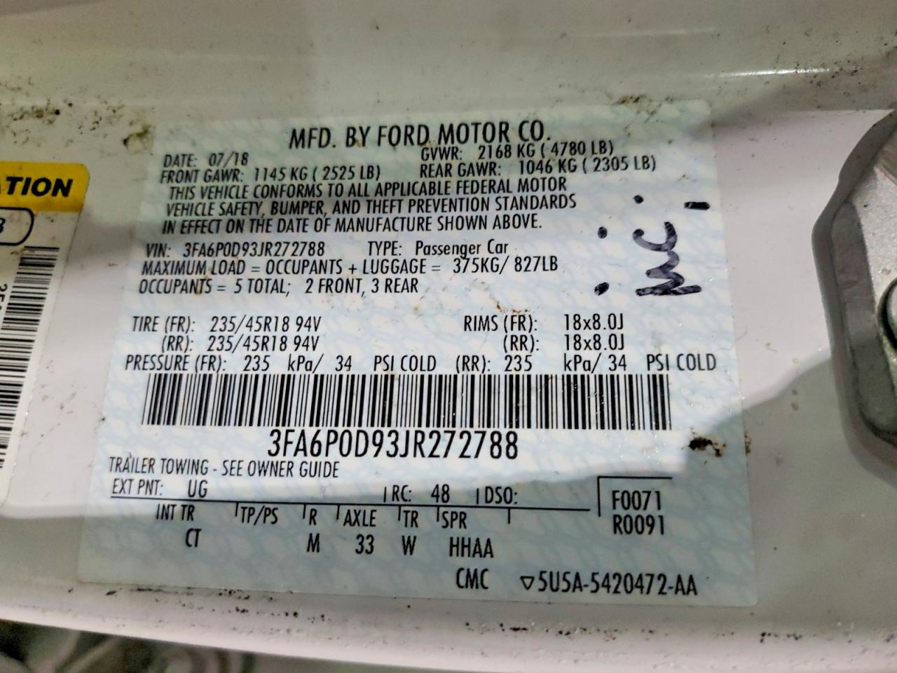 2018 FORD FUSION TITANIUM photo 12