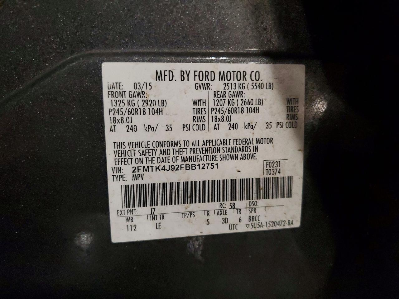 2015 FORD EDGE SEL photo 25