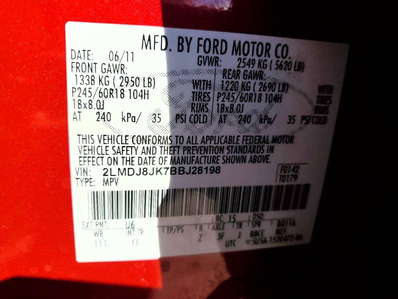 2011 LINCOLN MKX photo 37