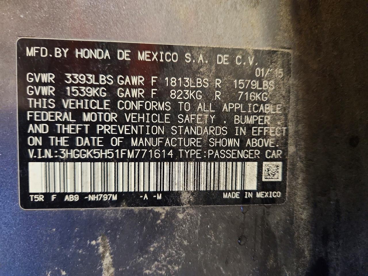 2015 HONDA FIT LX photo 12