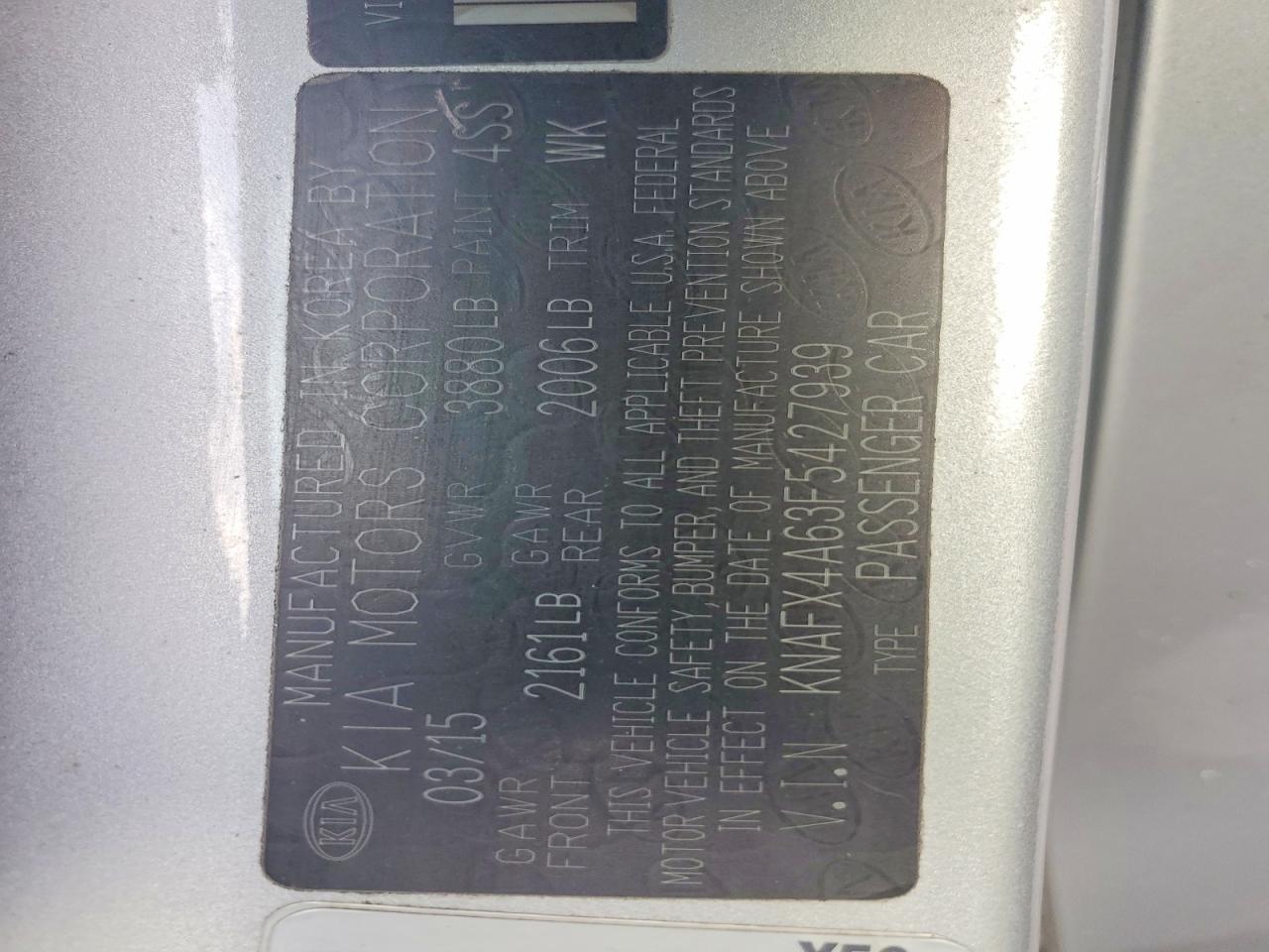 2015 KIA FORTE LX photo 12