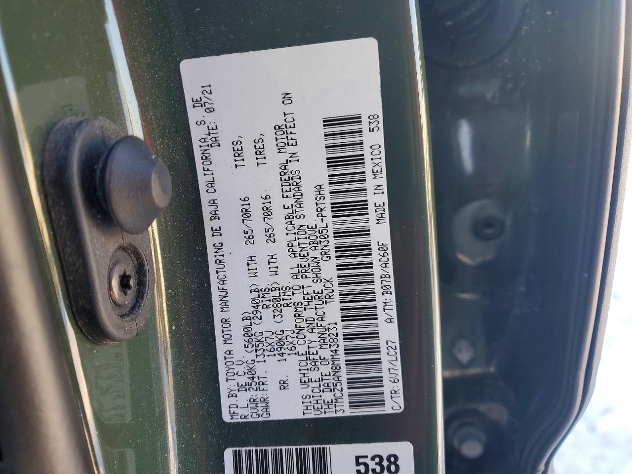 2021 TOYOTA TACOMA TRD OFF-ROAD photo 12
