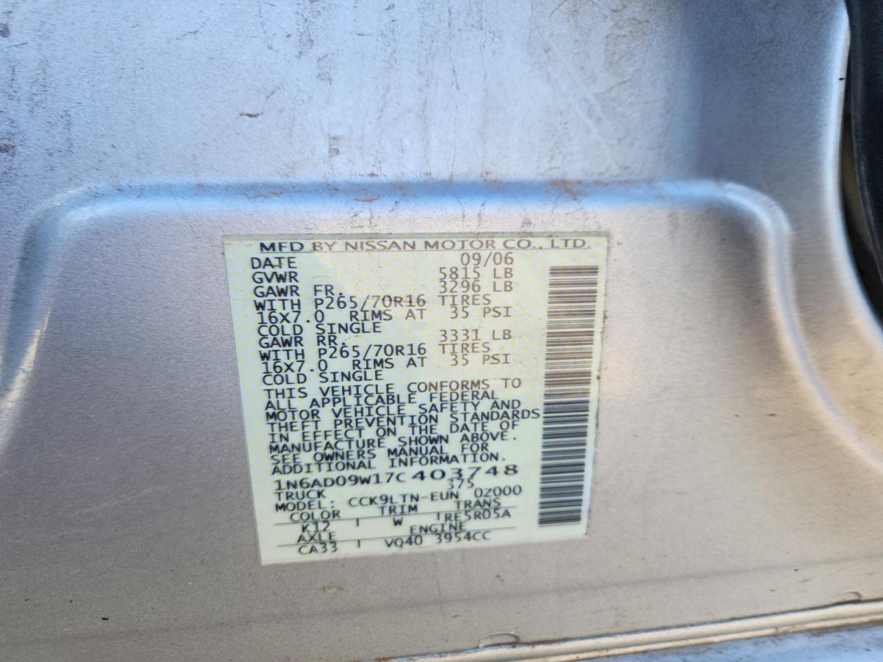 2007 NISSAN FRONTIER photo 25