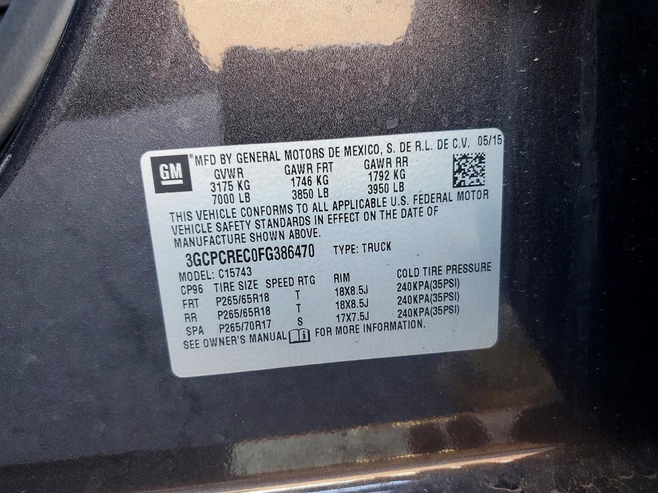 2015 CHEVROLET SILVERADO C1500 LT photo 12