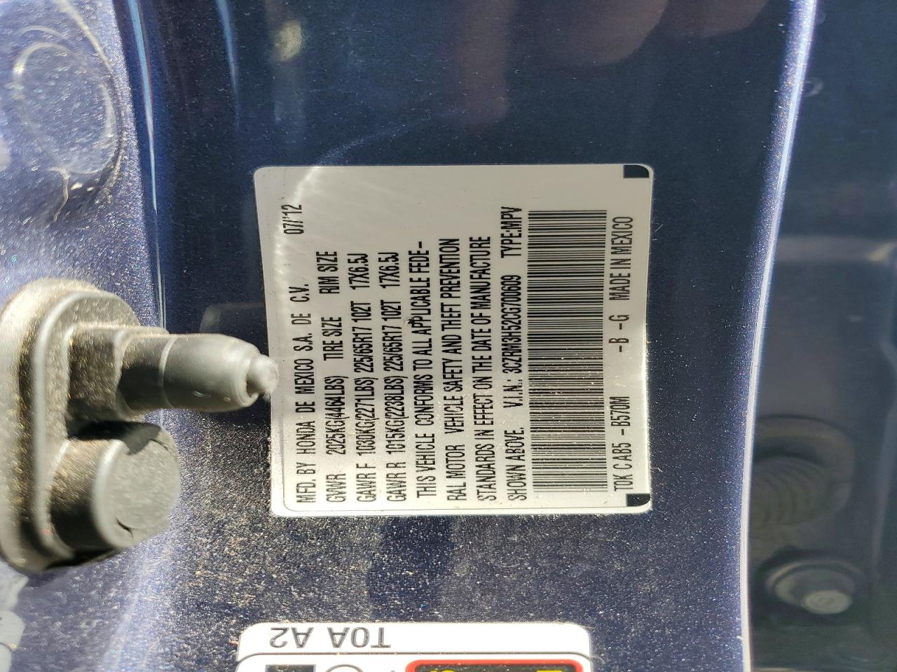 2012 HONDA CR-V EX photo 37