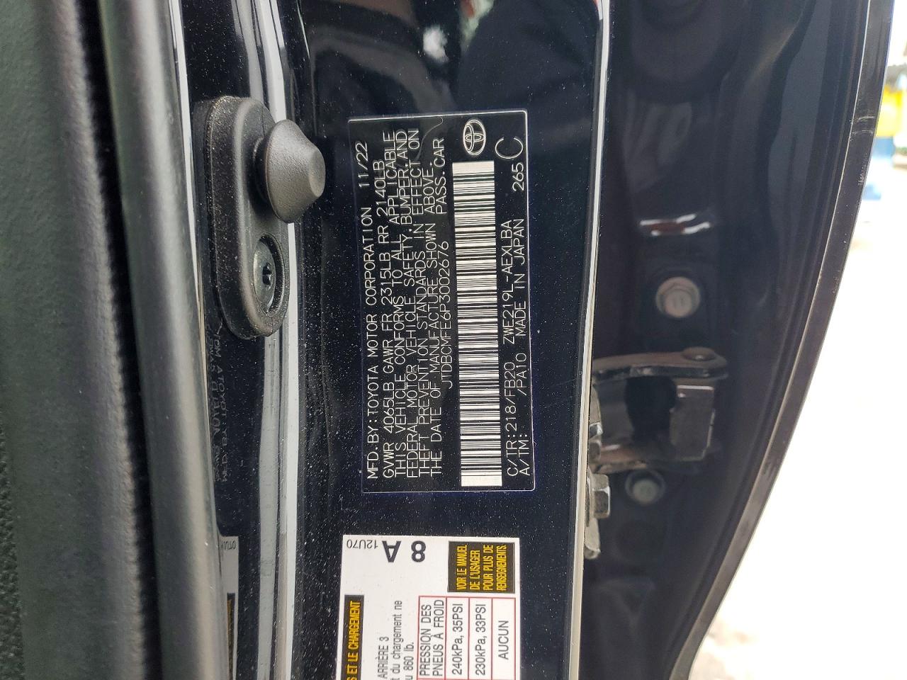 2023 TOYOTA COROLLA LE photo 13